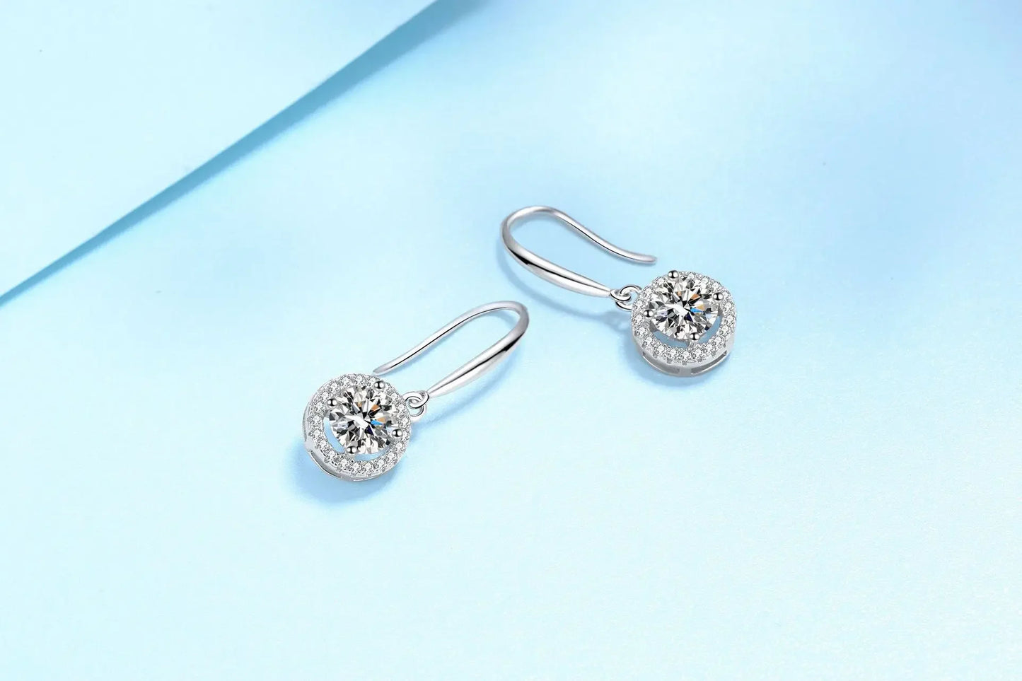 1 Carat D Color Moissanite S925 Silver Drop Earrings Women