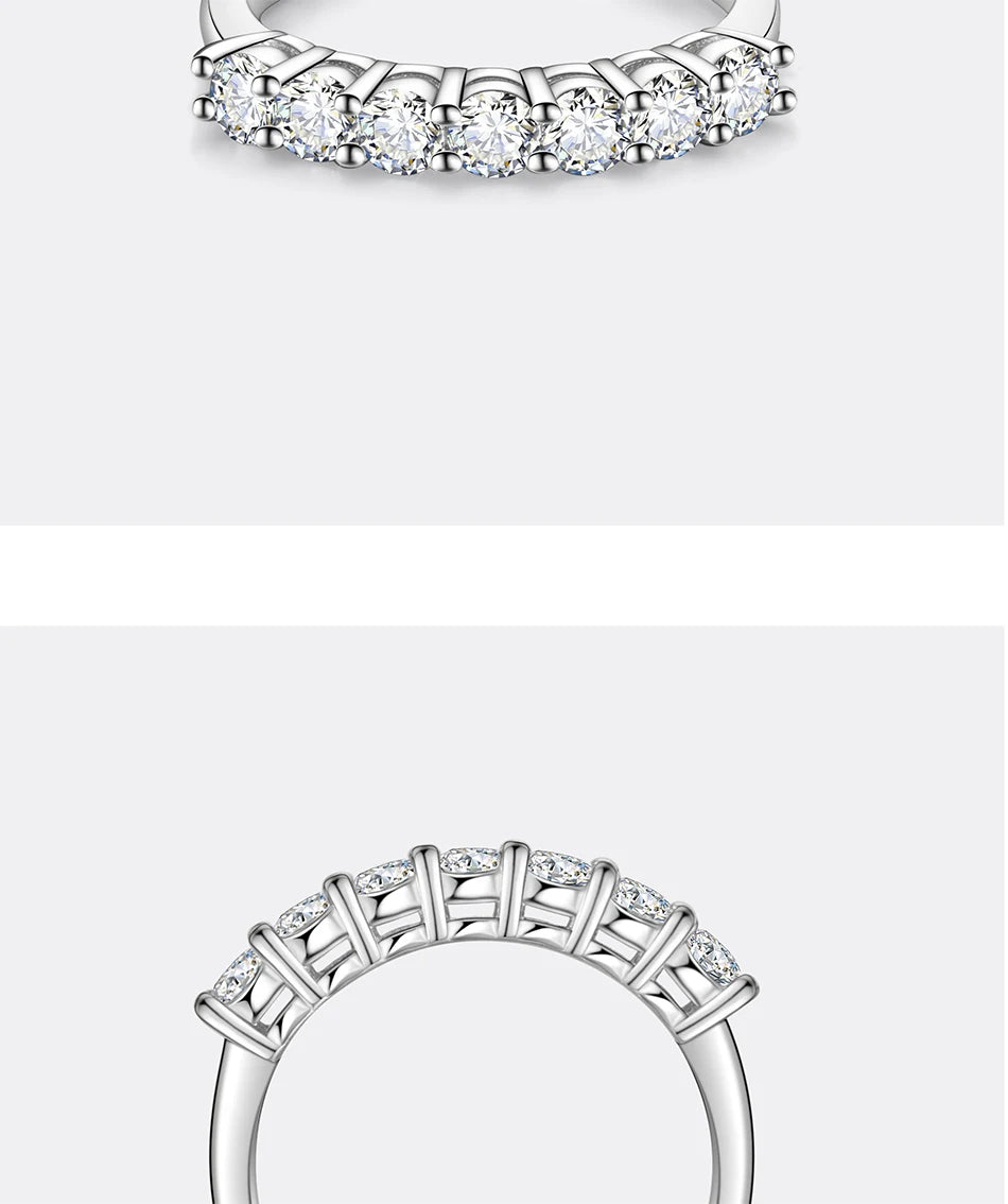 PERFANY 3mm Moissanite Ring For Women S925 Pure Silver Eternal Diamond
