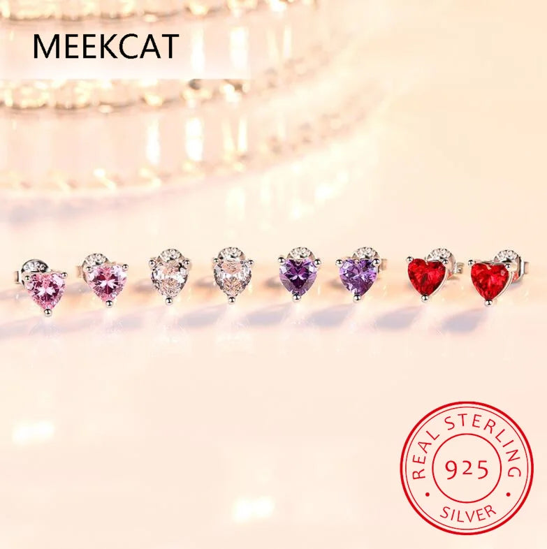 Heart Moissanite Earrings D Color VVS1