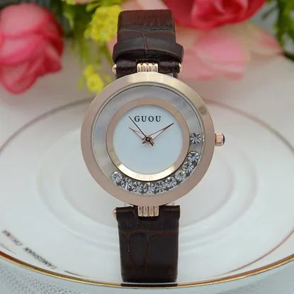 Women Rolling Drill Watch Luxury Leather