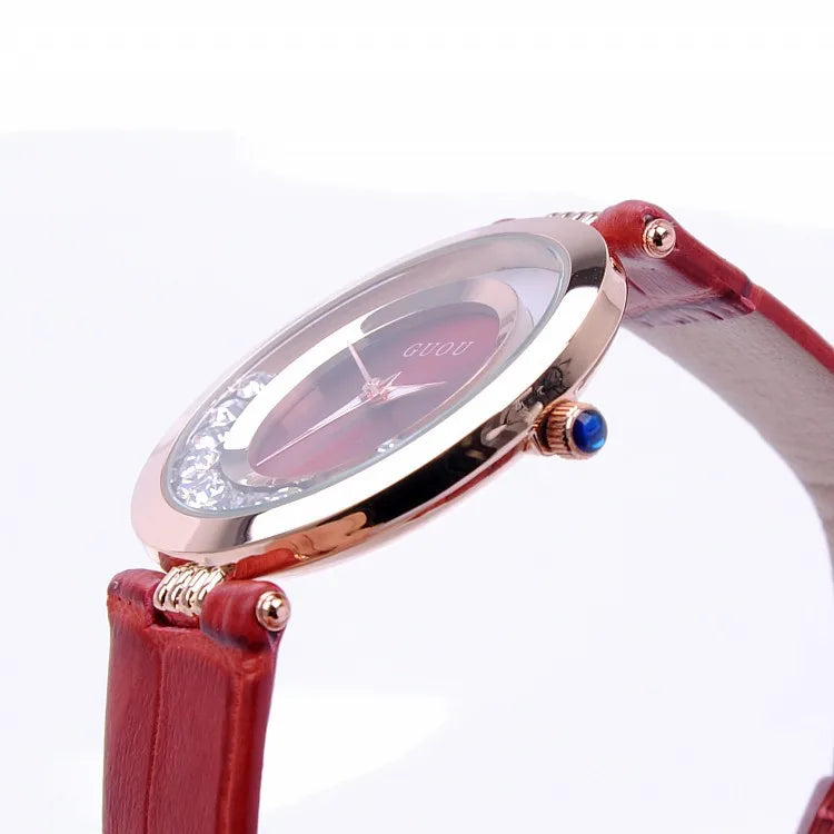 Women Rolling Drill Watch Luxury Leather
