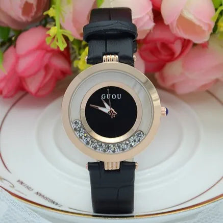 Women Rolling Drill Watch Luxury Leather
