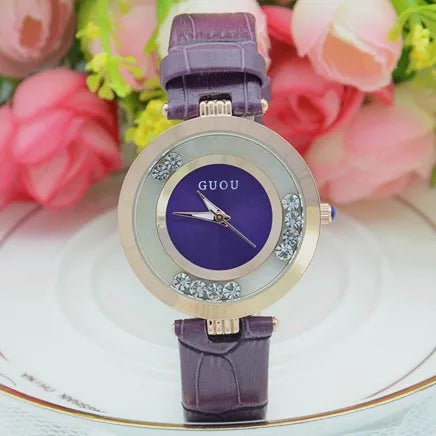 Women Rolling Drill Watch Luxury Leather