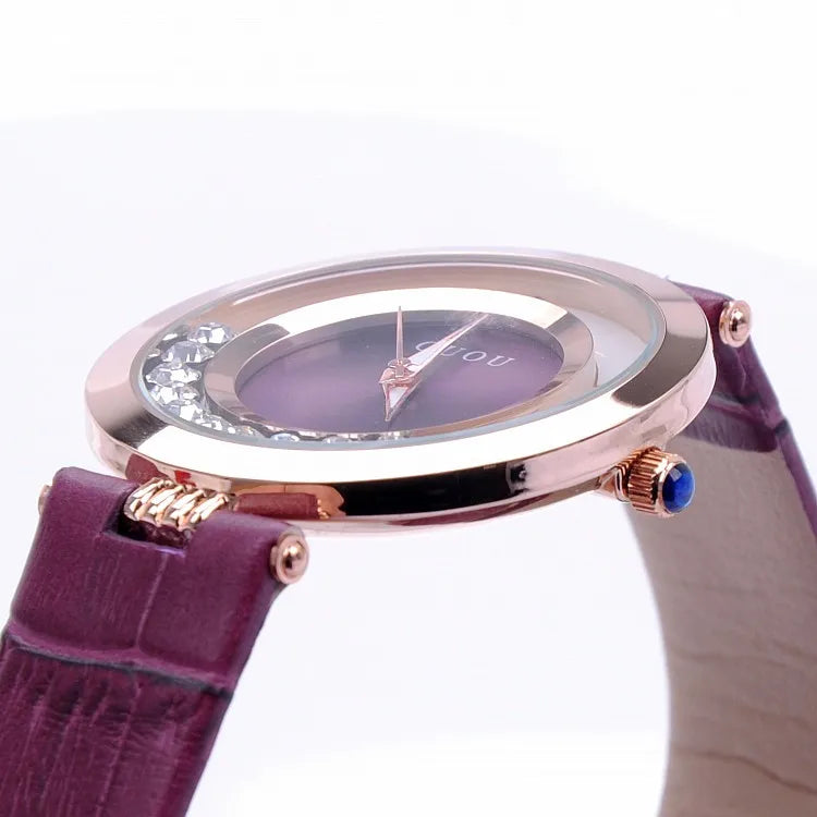 Women Rolling Drill Watch Luxury Leather