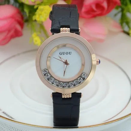 Women Rolling Drill Watch Luxury Leather