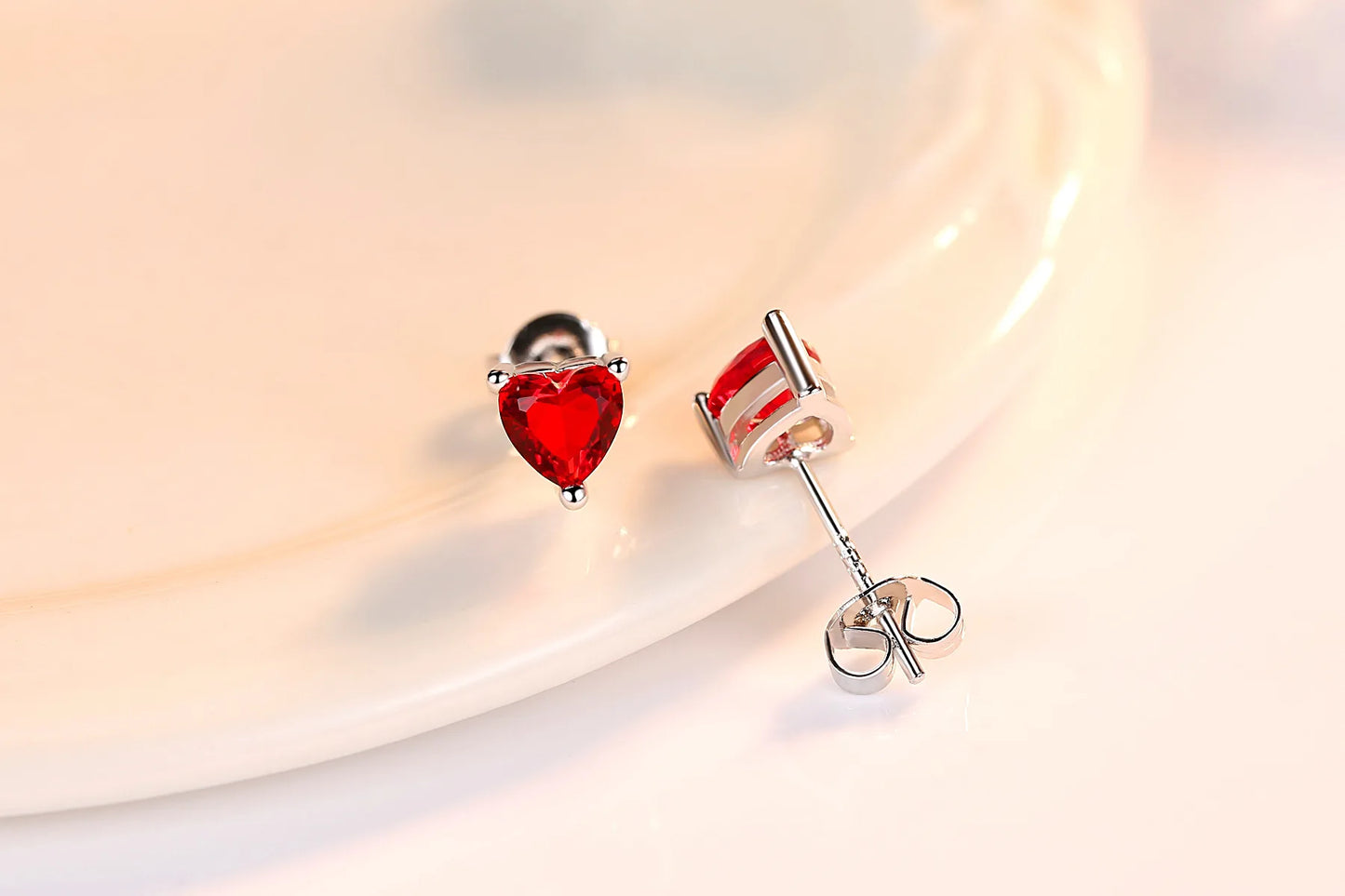 Heart Moissanite Earrings D Color VVS1