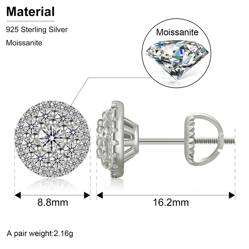 Moissanite Stud Earrings For Women Top Quality 1
