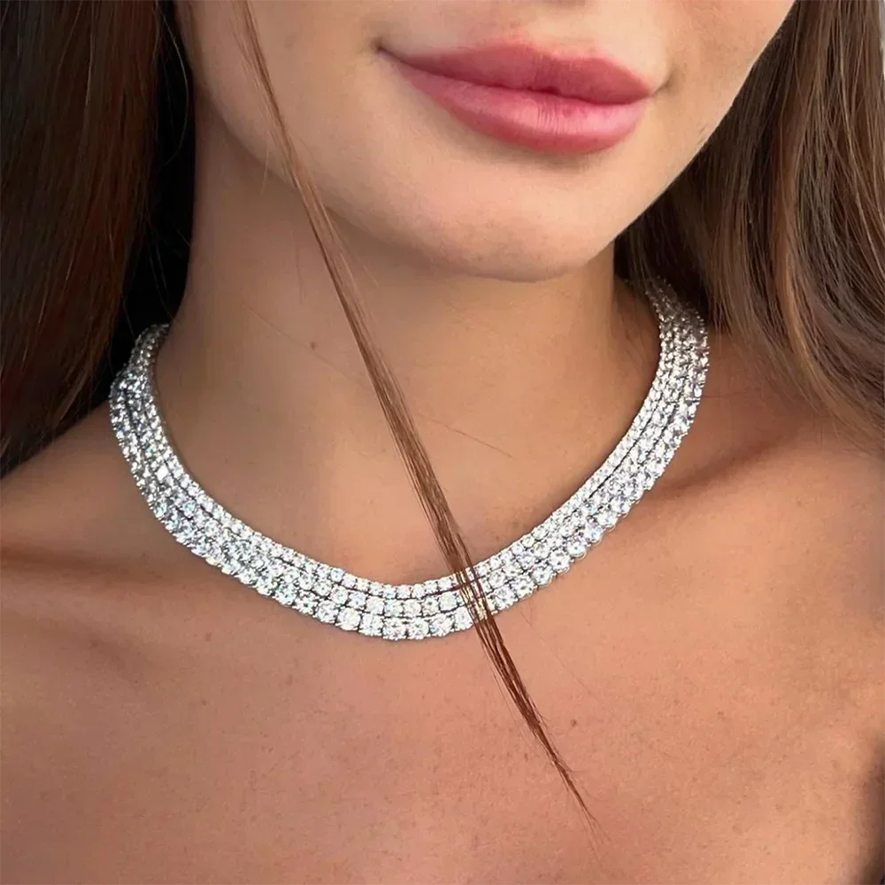3/5/6.6mm Moissanite Tennis Chain - 925 Silver