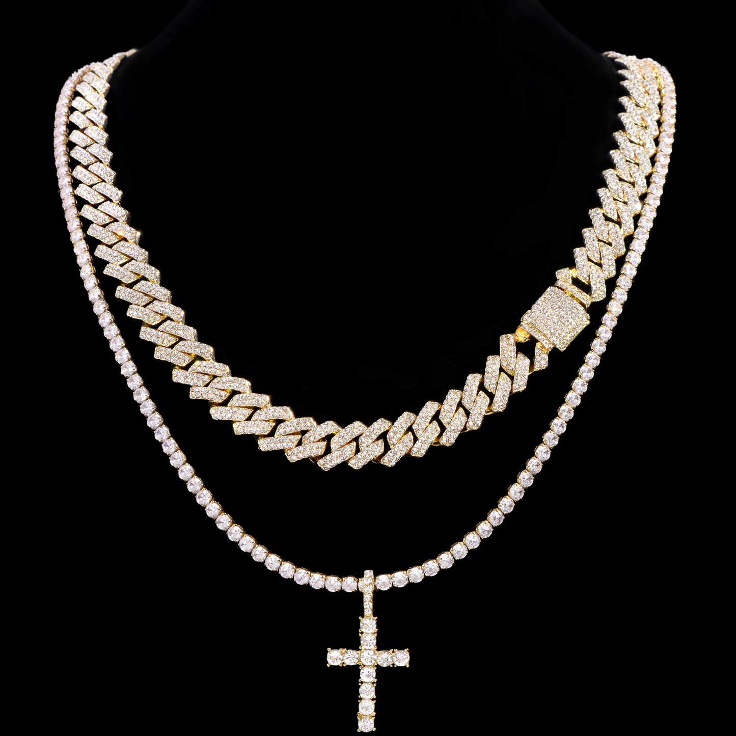 14MM Prong Cuban Necklace For Men Women