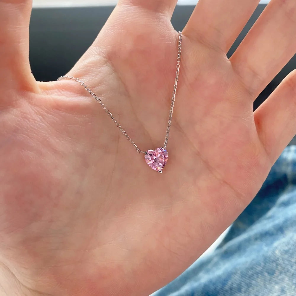 4CT Heart Shape Moissanite Pendant Necklace
