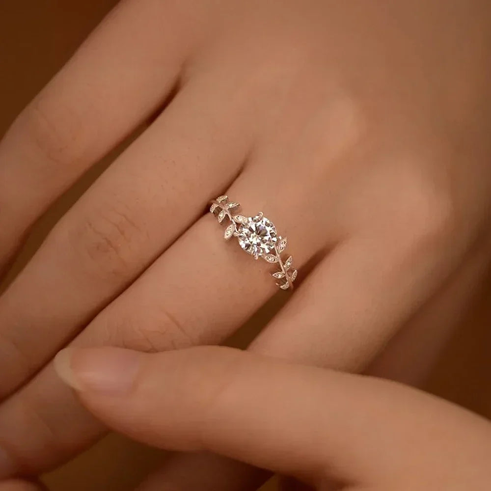 Moissanite engagement ring for woman 925 sterling silver plated