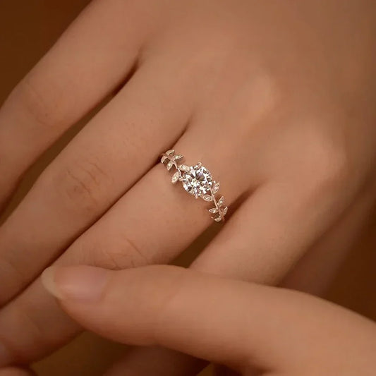 Moissanite engagement ring for woman 925 sterling silver plated