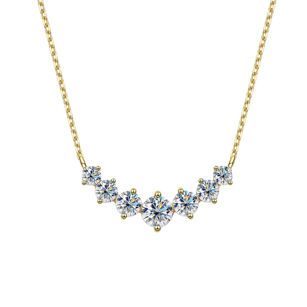 VVS1 Moissanite Pendant Necklaces for Women Trendy Party Jewelry GRA Certified 925 Sliver Plated Yellow Gold Necklace