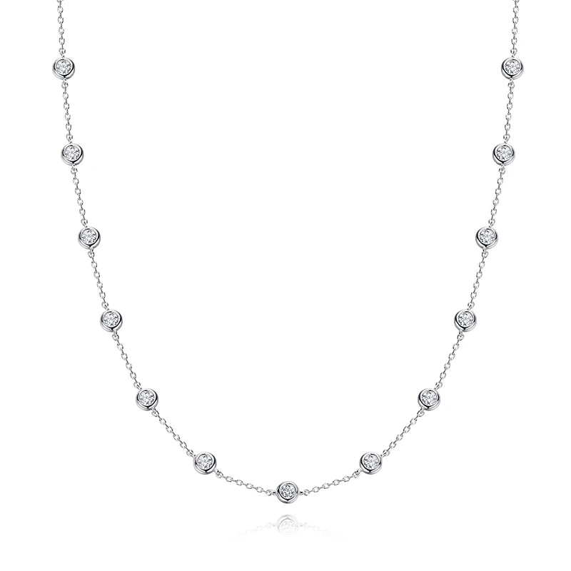 Smyoue 2cttw Genuine Moissanite Tennis Necklace for Women