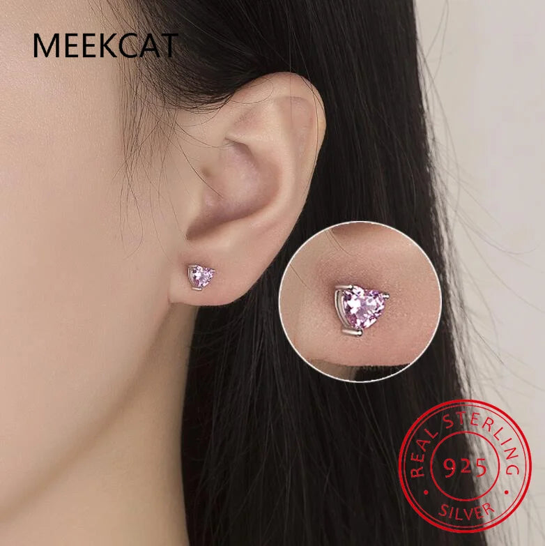 Heart Moissanite Earrings D Color VVS1