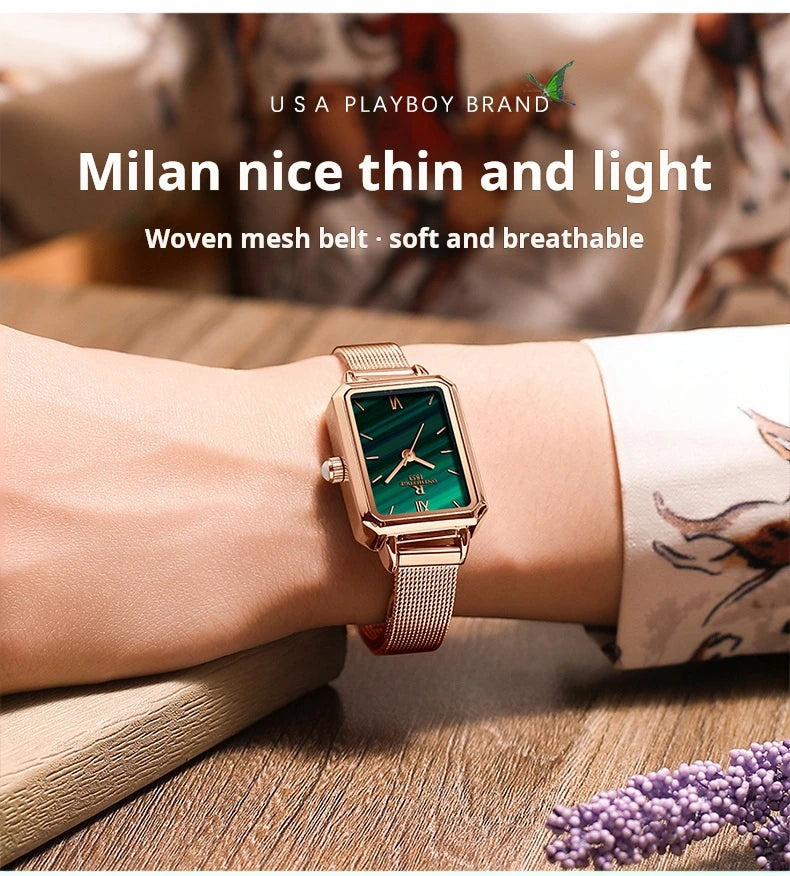 Luxury Women Watch Fashion Quartz Women's Wristwatch Mesh Belt Elegant Ultra Thin Dial