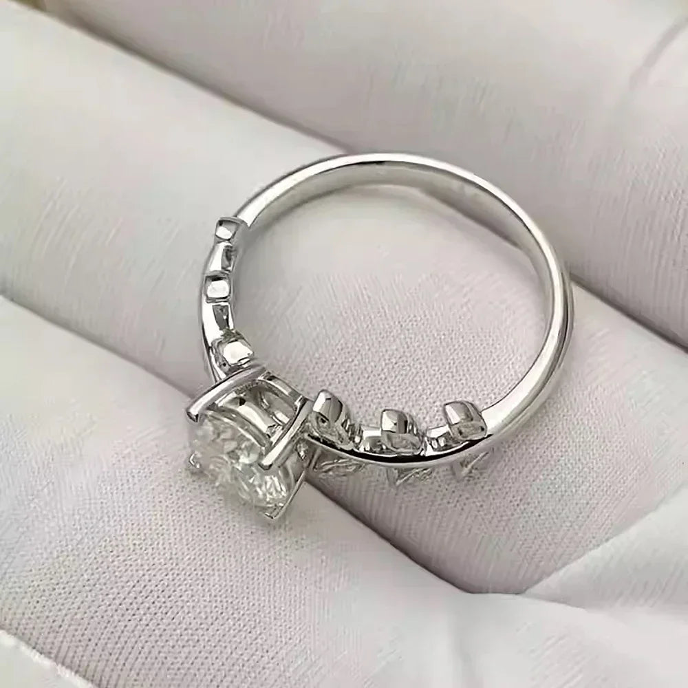 Moissanite engagement ring for woman 925 sterling silver plated
