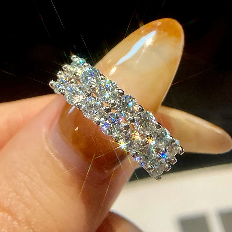Color Moissanite Diamond Ring for Women Real 925