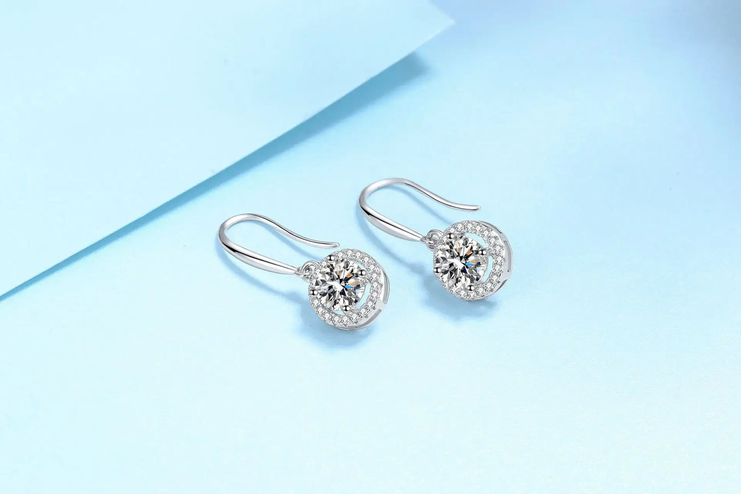 1 Carat D Color Moissanite S925 Silver Drop Earrings Women