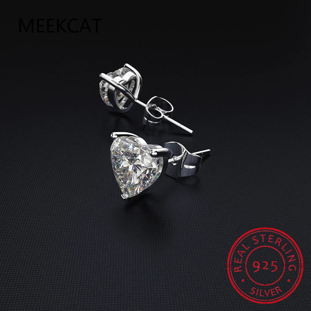 Heart Moissanite Earrings D Color VVS1