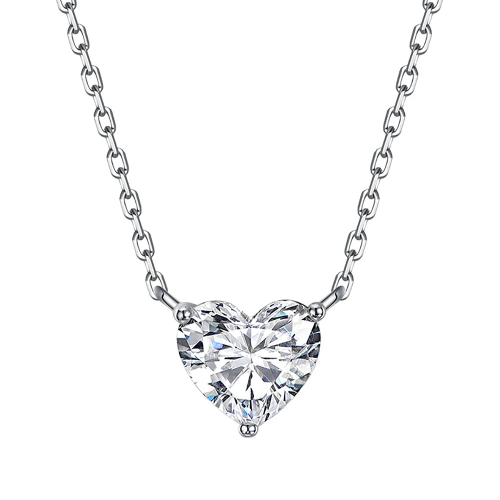 4CT Heart Shape Moissanite Pendant Necklace