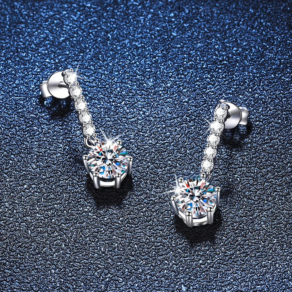 KNOBSPIN 1ct D Color Moissanite Earrings for Women