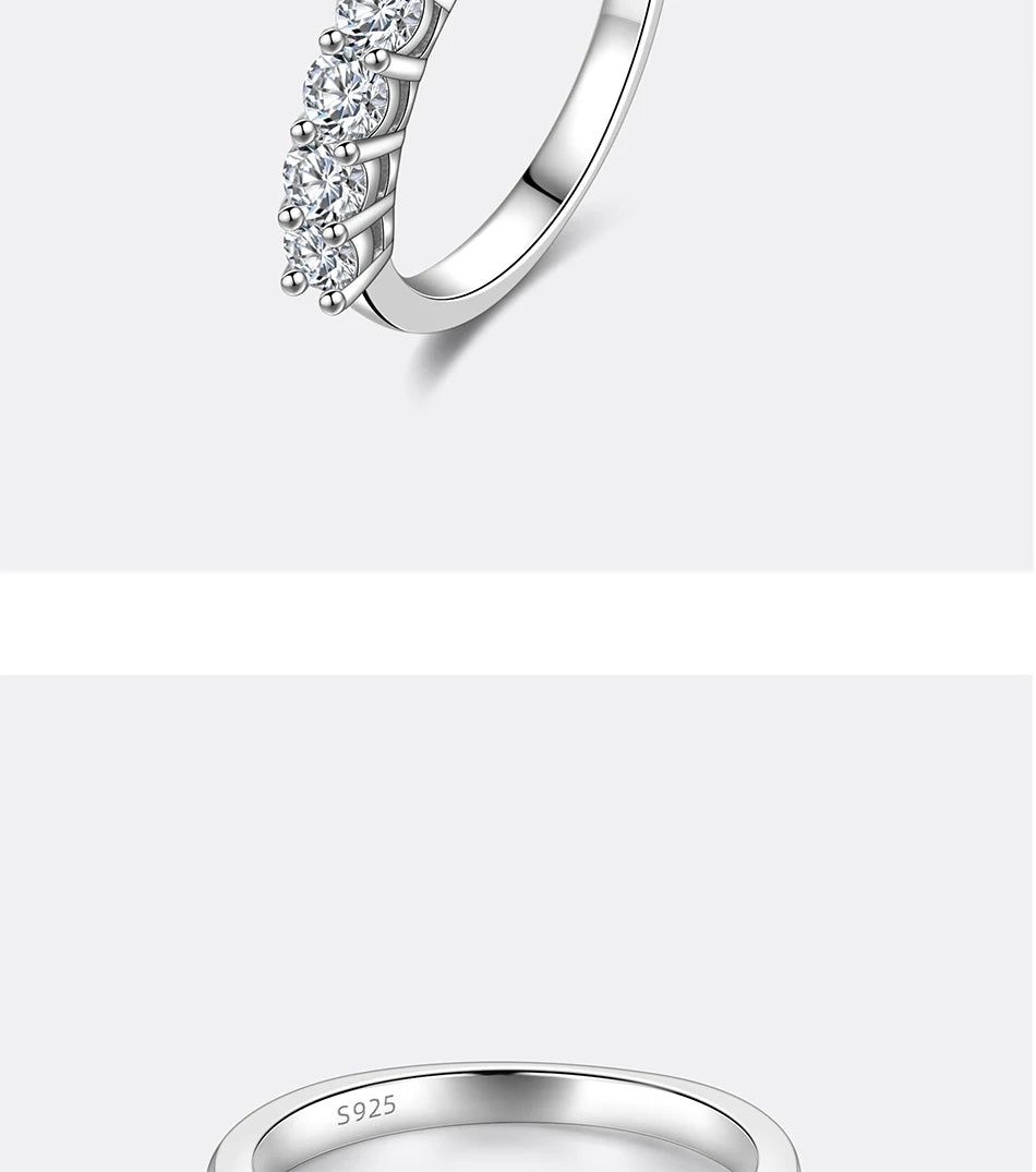 PERFANY 3mm Moissanite Ring For Women S925 Pure Silver Eternal Diamond