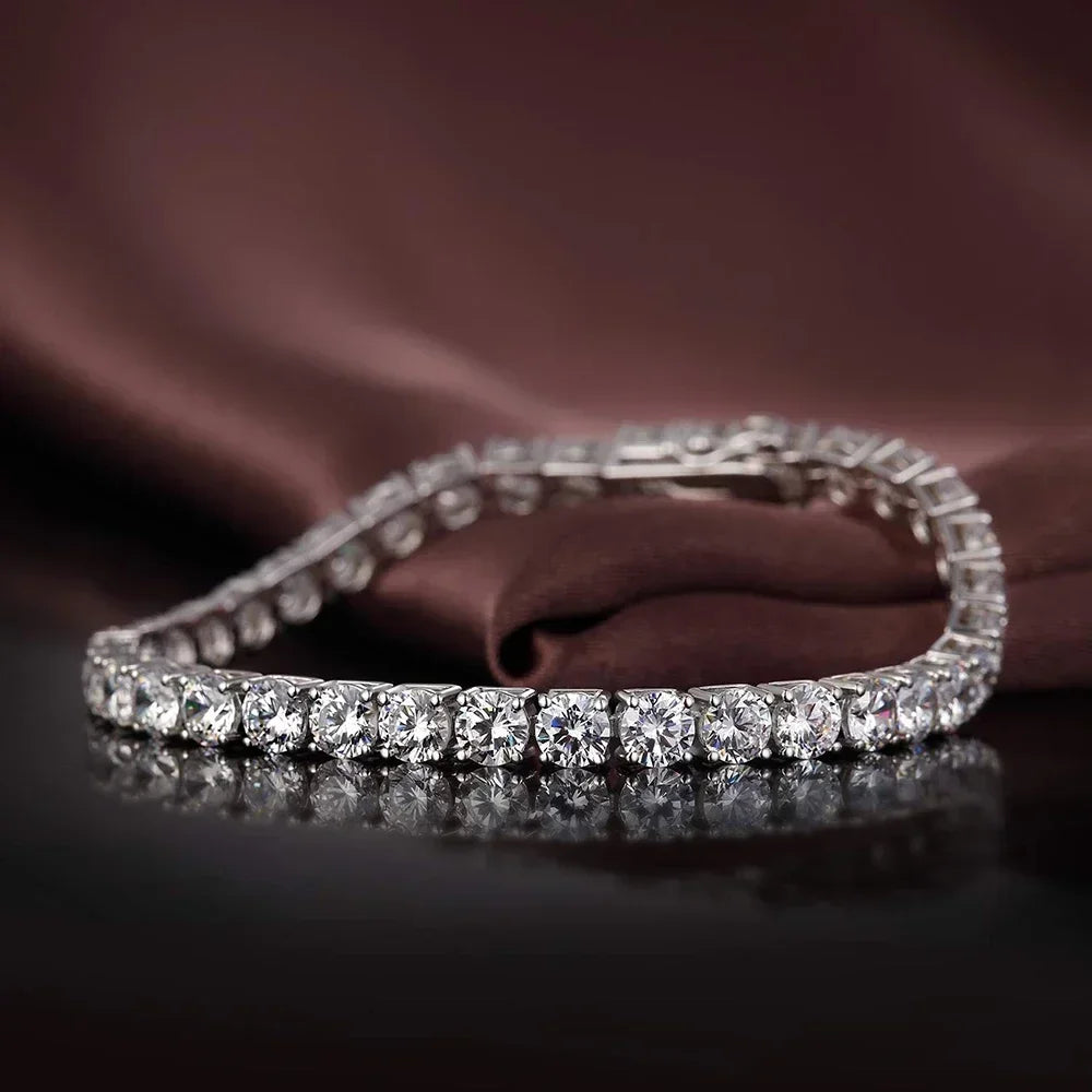 Full Moissanite Tennis Bracelet with Gra Certificate 925 Sterling