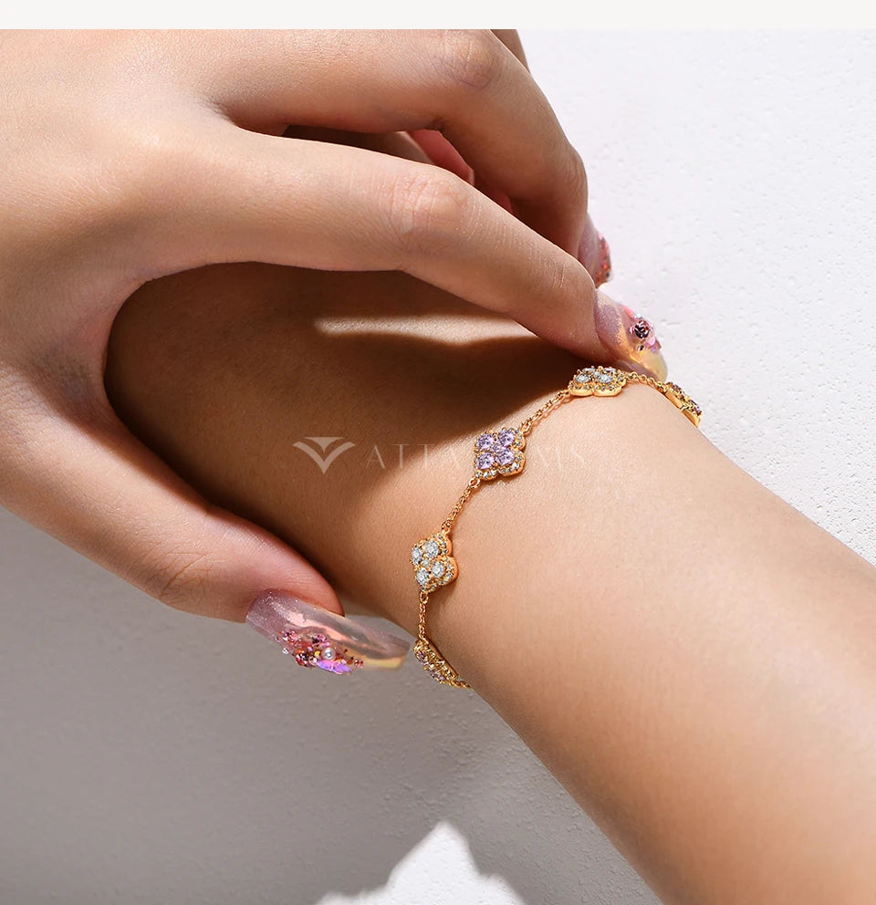 ATTAGEMS Full Moissanite Diamond Bracelet DVVS1 For Women 925