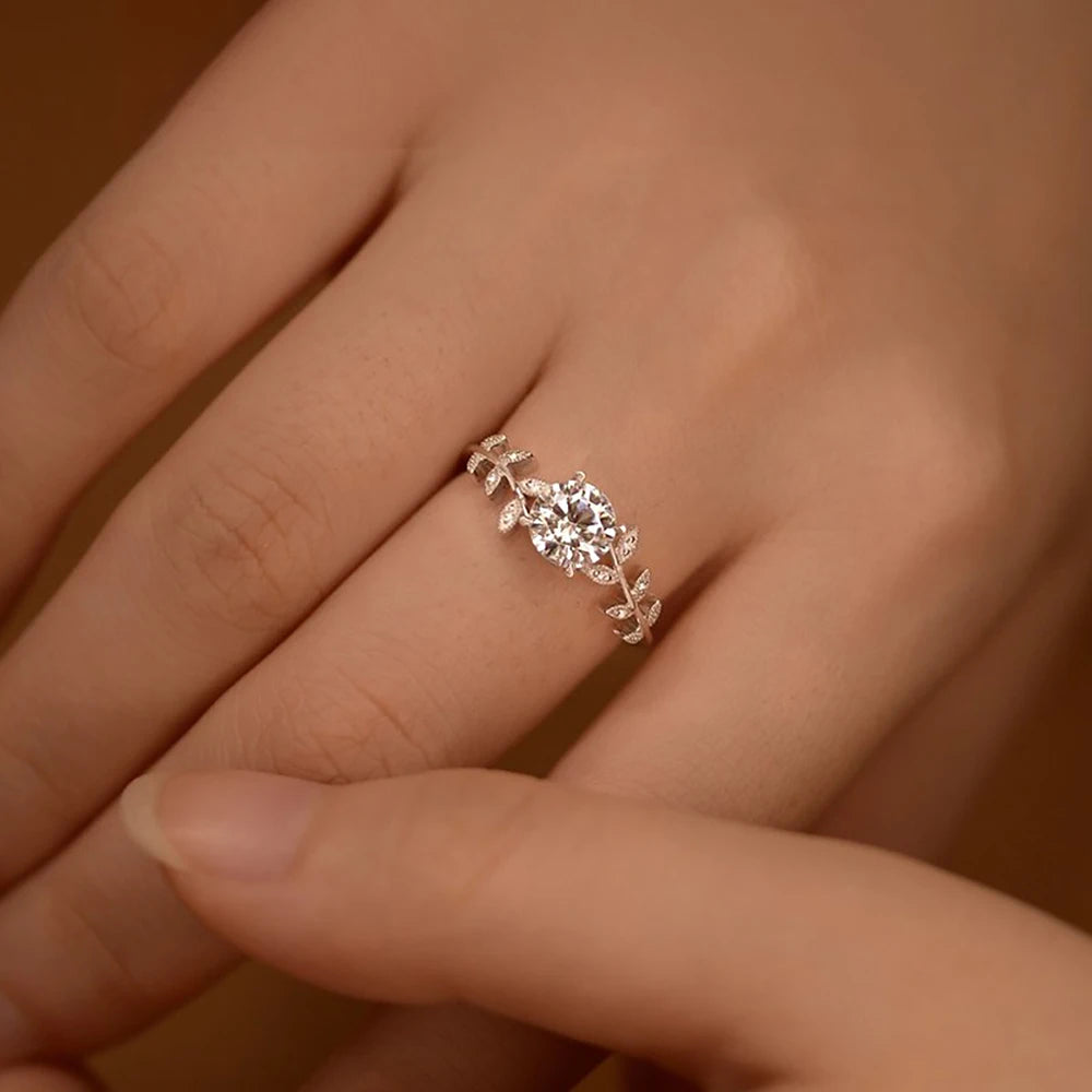 Moissanite engagement ring for woman 925 sterling silver plated