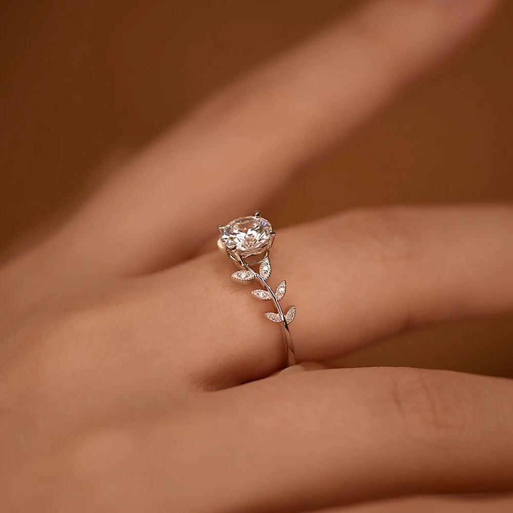 Moissanite engagement ring for woman 925 sterling silver plated