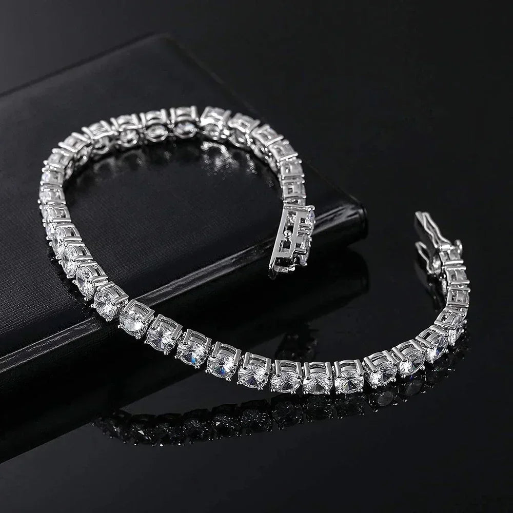 Full Moissanite Tennis Bracelet with Gra Certificate 925 Sterling