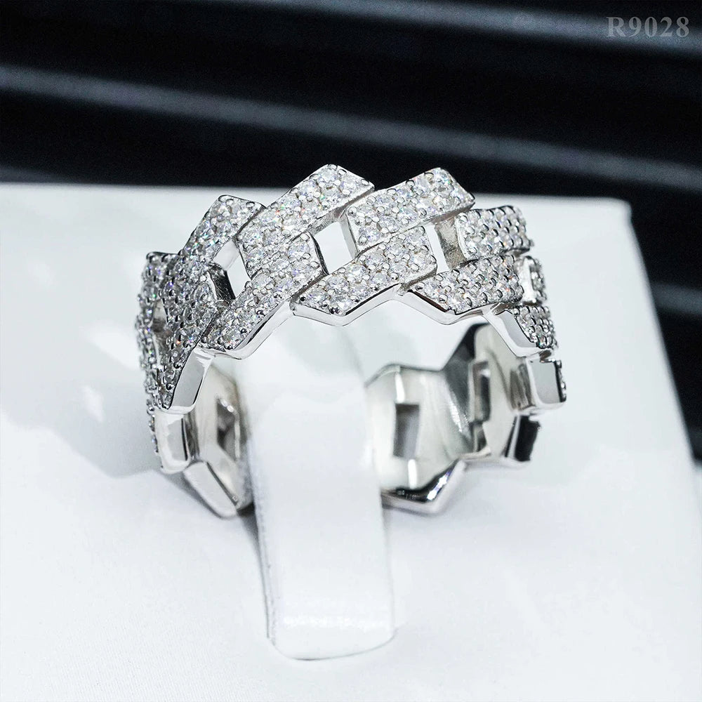 Cuban Moissanite Ring - 925 Silver - D Colour - VVS1