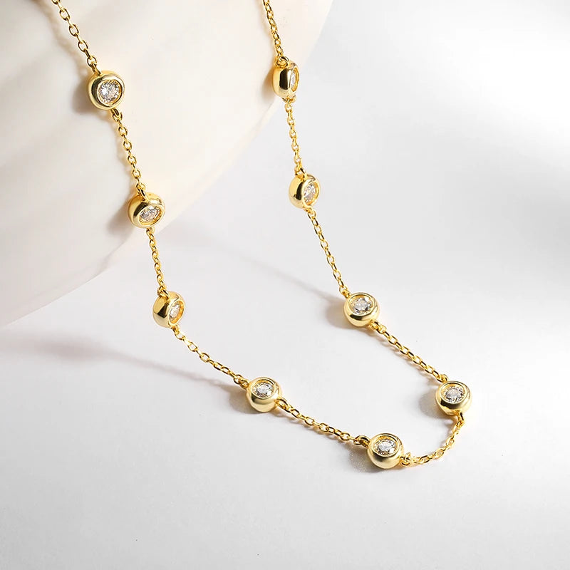 Smyoue 2cttw Genuine Moissanite Tennis Necklace for Women
