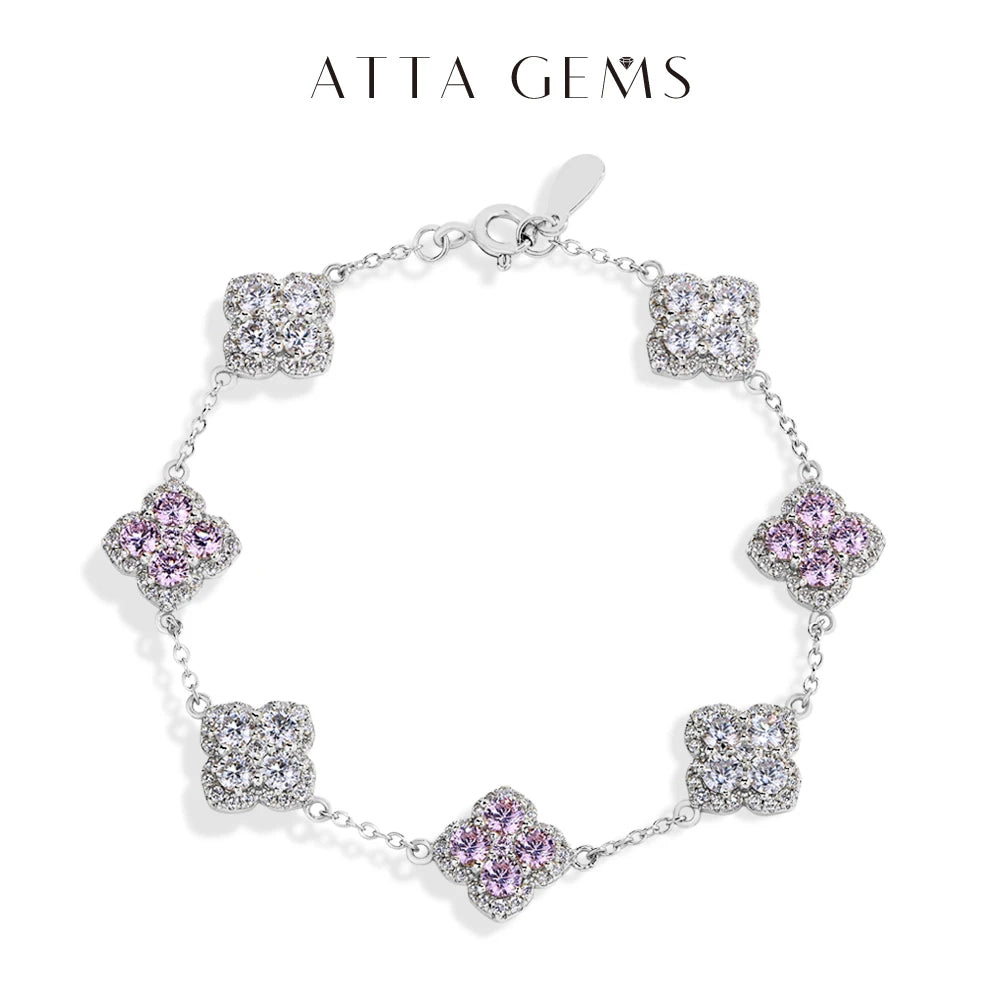 ATTAGEMS Full Moissanite Diamond Bracelet DVVS1 For Women 925