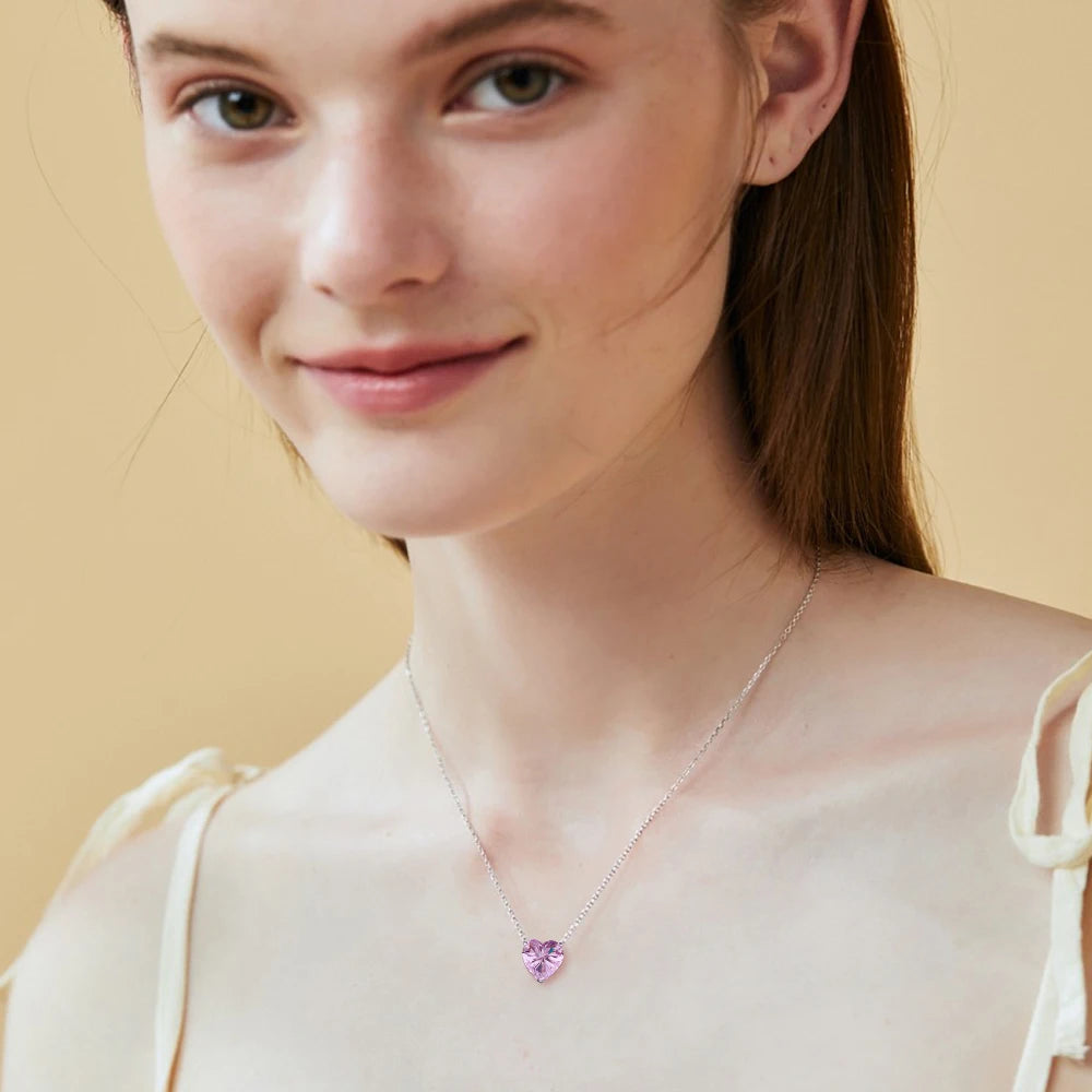 4CT Heart Shape Moissanite Pendant Necklace