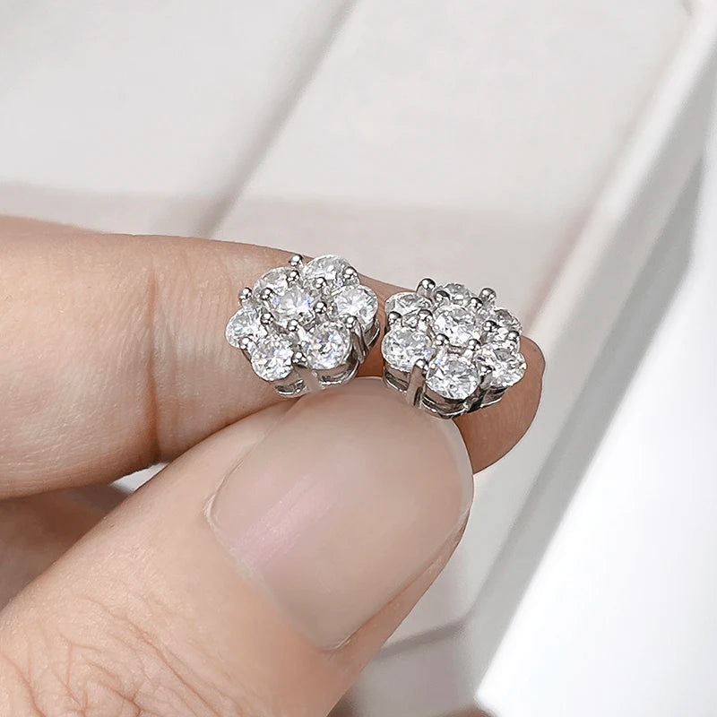 EWYA 925 Sterling Silver Moissanite Stud Earrings