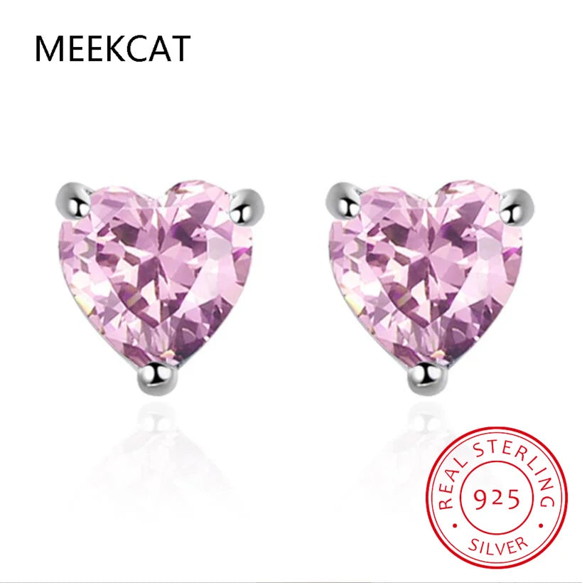 Heart Moissanite Earrings D Color VVS1