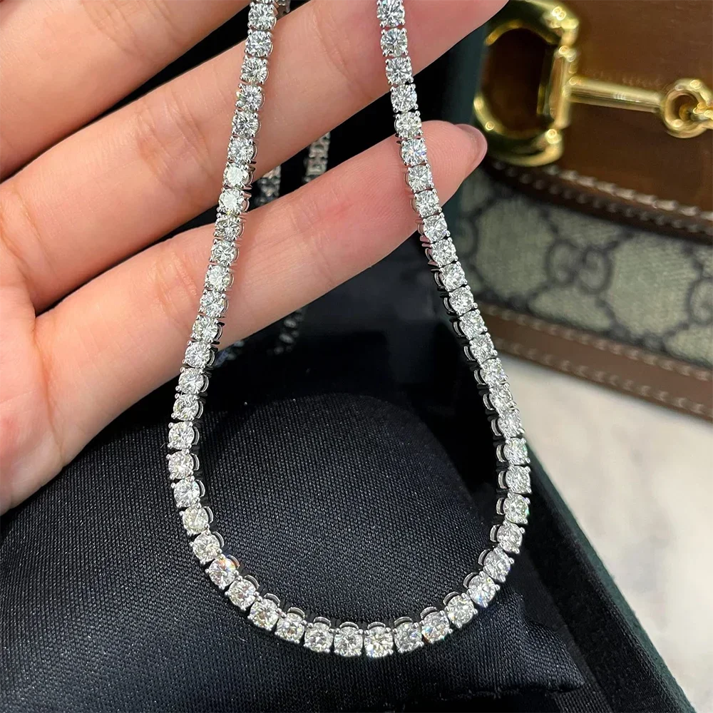 3/5/6.6mm Moissanite Tennis Chain - 925 Silver