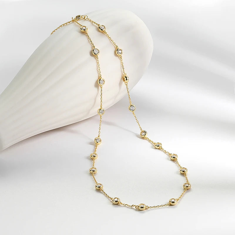 Smyoue 2cttw Genuine Moissanite Tennis Necklace for Women