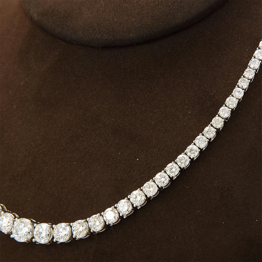 3-5mm  Moissanite Baguette Tennis Chain - 925 Silver VVS1 Women/Men
