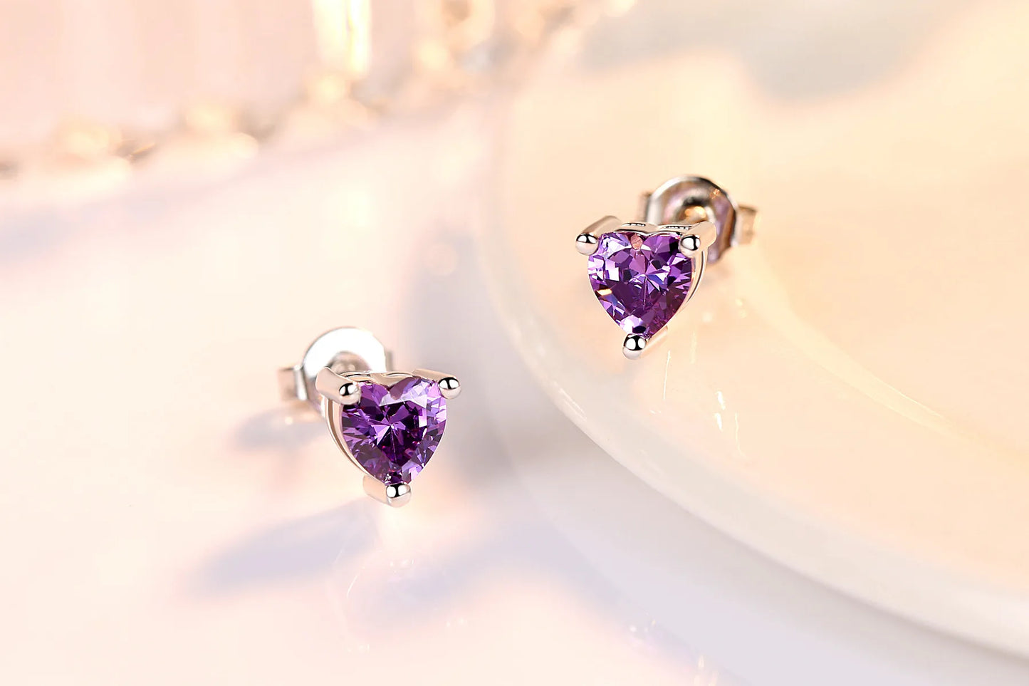 Heart Moissanite Earrings D Color VVS1