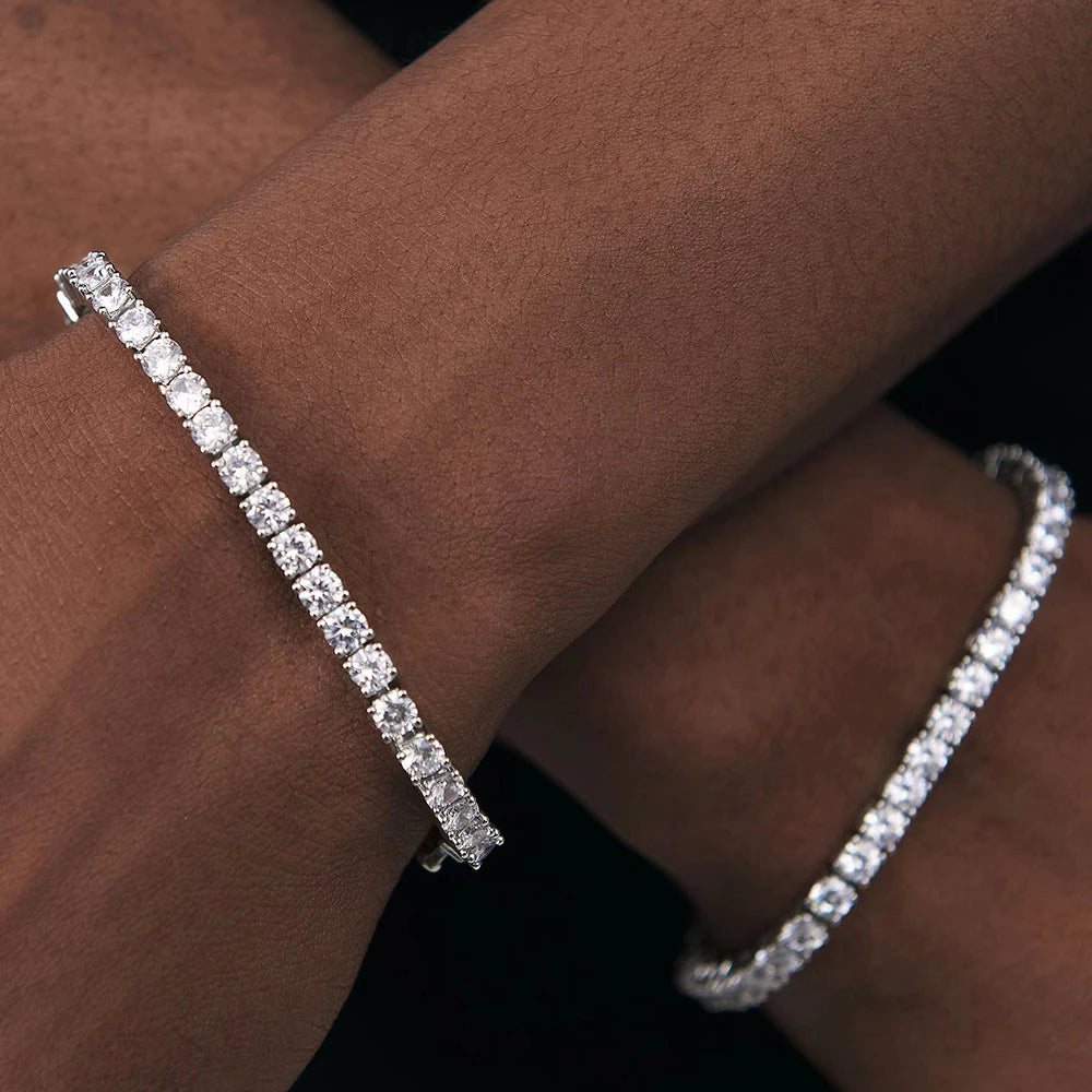 Full Moissanite Tennis Bracelet with Gra Certificate 925 Sterling