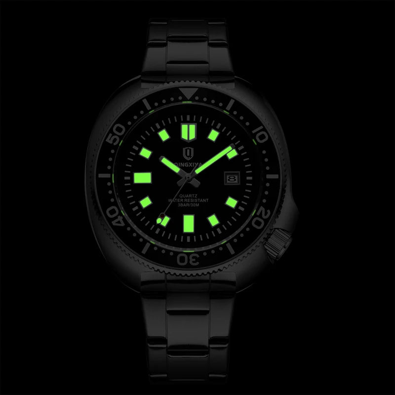 Brand New Fashion Design Date Quartz Watch for Men Stainless Steel Waterproof Luminous Mens Watches Relogio Masculino