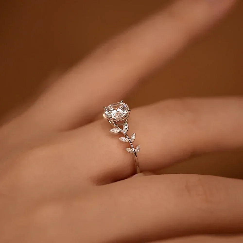 Moissanite engagement ring for woman 925 sterling silver plated