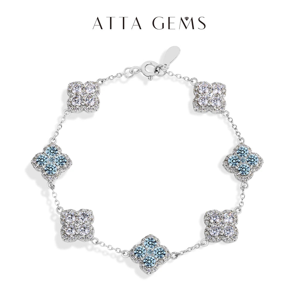 ATTAGEMS Full Moissanite Diamond Bracelet DVVS1 For Women 925