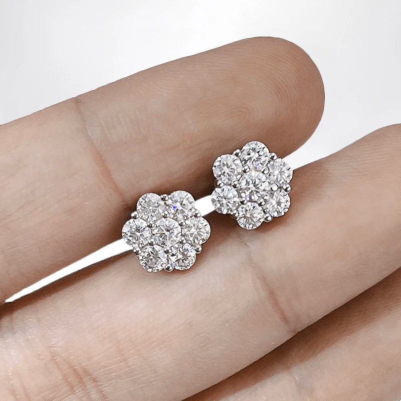 EWYA 925 Sterling Silver Moissanite Stud Earrings