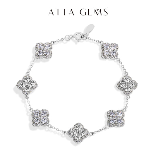 ATTAGEMS Full Moissanite Diamond Bracelet DVVS1 For Women 925