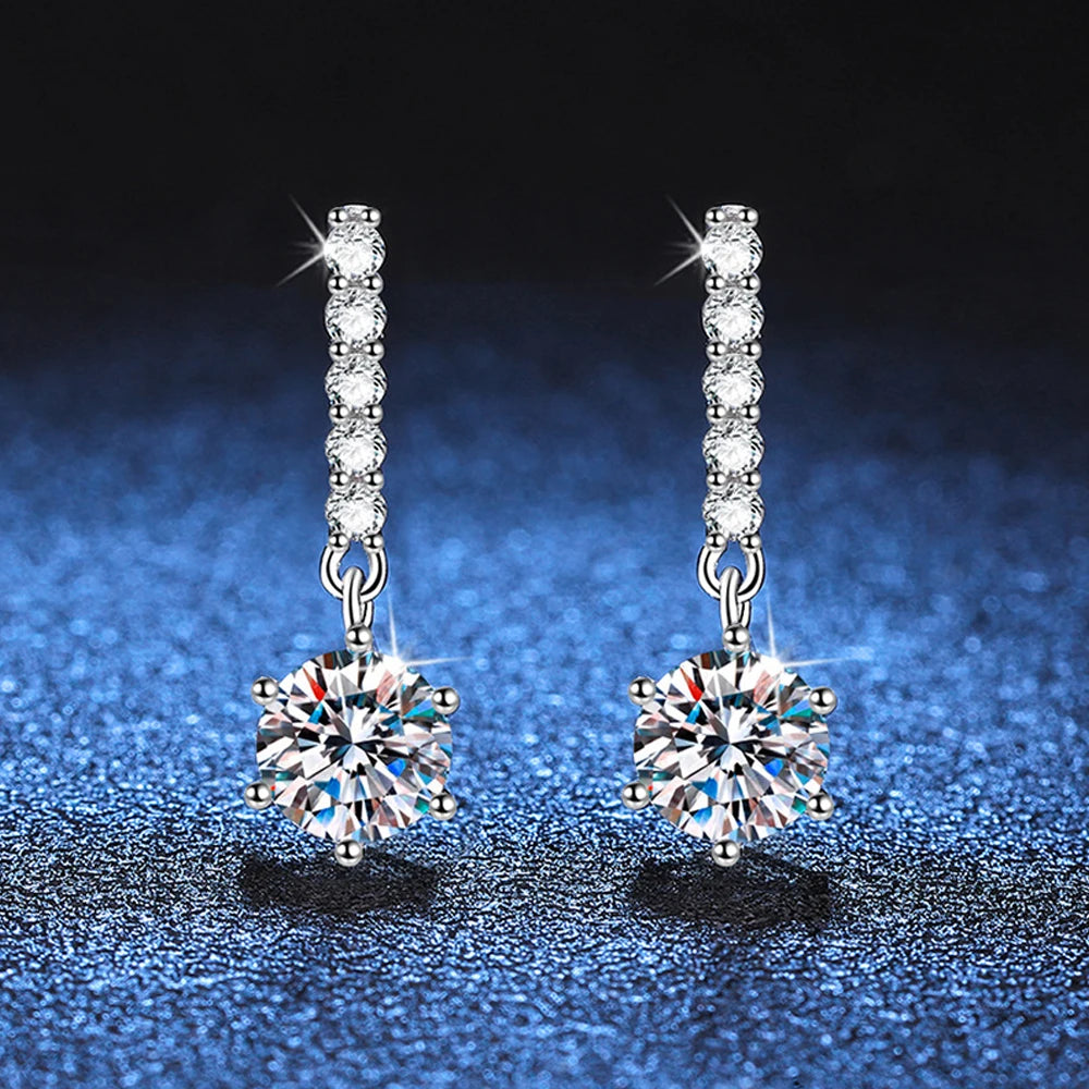 KNOBSPIN 1ct D Color Moissanite Earrings for Women