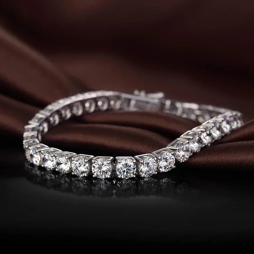 Full Moissanite Tennis Bracelet with Gra Certificate 925 Sterling